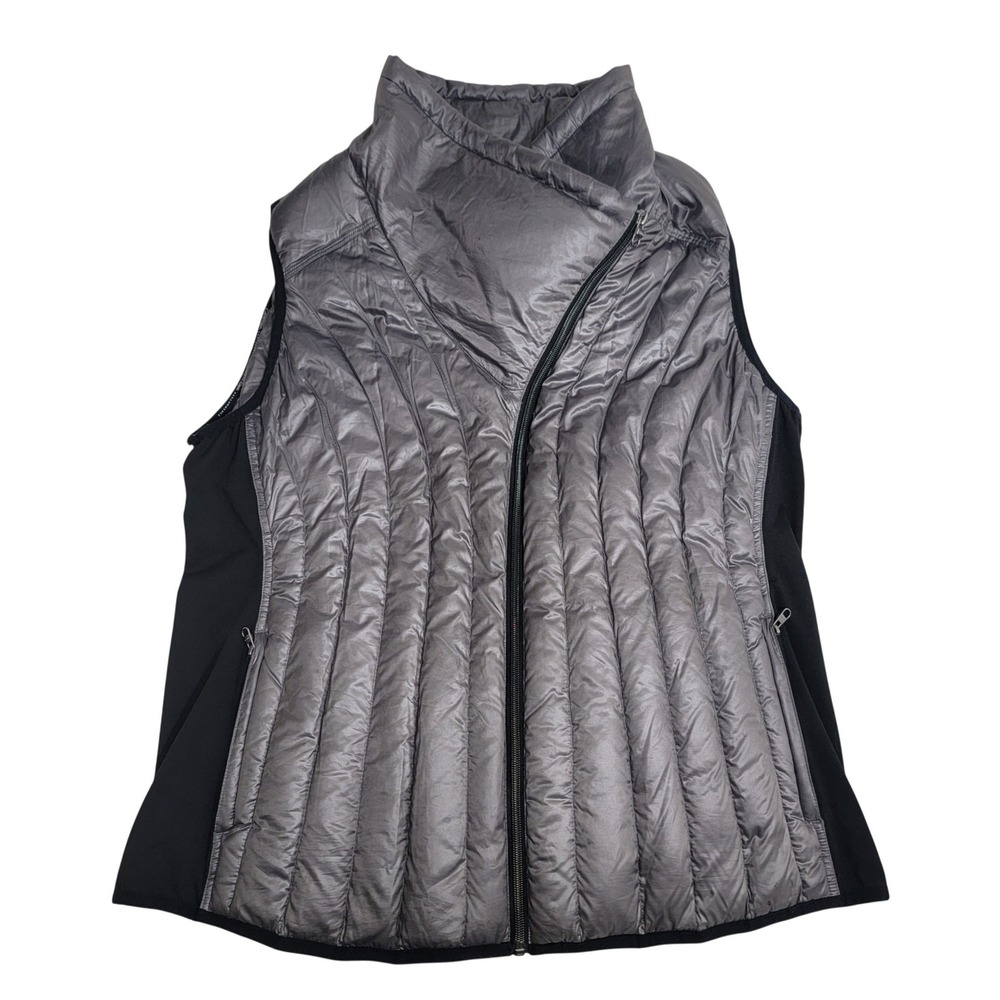 Calvin Klein Performance Womens Down Puffer Vest‎ Zipper Pockets Gray size 1X